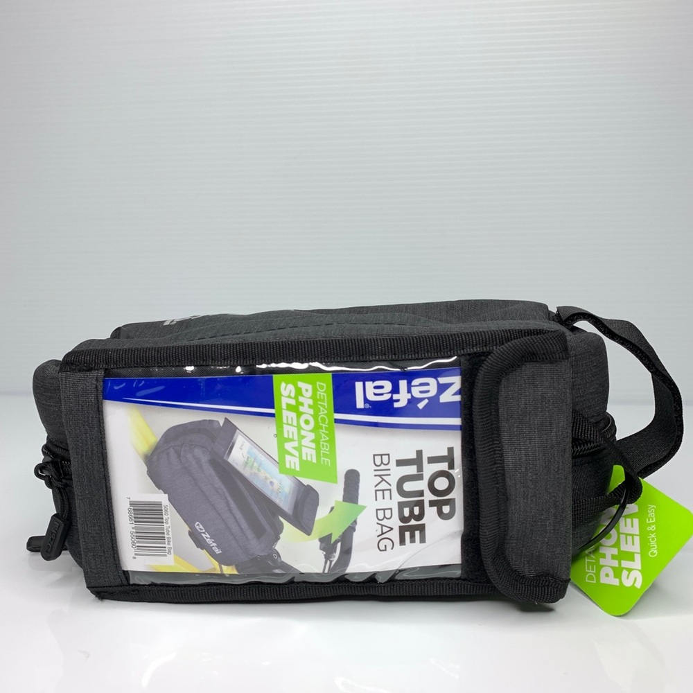 ZEF Top Tube Bike Bag in Dark Gray with Removeable Phone Sleeve